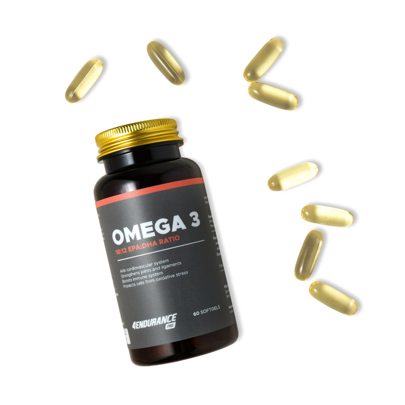 Omega-3 od 4Endurance Pro - visokokvalitetni dodatak ribljeg ulja s 2000 mg omega-3 masnih kiselina, uključujući EPA, DHA i vitamin E, za zdravlje srca, funkciju mozga i zaštitu stanica.