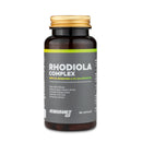 4Endurance Pro Rhodiola Complex - 60 kapsula, bočica sa zlatnim čepom, zelenom prugom na etiketi, crno‑zlatni dizajn na bijeloj pozadini.