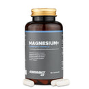 4Endurance Pro Magnesium+ - 90 kapsula, smeđa bočica sa zlatnim čepom i plavo‑crnom etiketom koja prikazuje kapsule unutra.